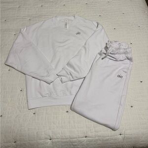 Alo White Acolade Sweatshirt and Joggers Set-I paid $138 each